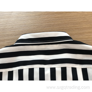 Fashion yarn dyed stripe short sleeve kids shirt